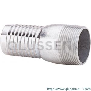 Baggerman stalen vaareind 1.1/4 inch tule slangpilaar x 1.1/4 inch buitendraad staal-BSP draad 5340032032