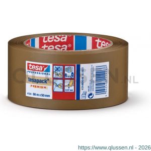 Tesa 4124 Tesapack 66 m x 50 mm bruin PVC verpakkingstape 04124-00343-00