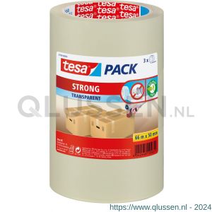 Tesa 57799 Tesapack Strong verpakkingstape transparant 66 m x 50 mm 3 rollen 57799-00000-02