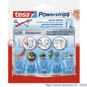 Tesa 58900 Powerstrips decohaken transparant 58900-00013-20