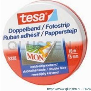 Tesa 5338 knutseltape dubbelzijdig transparant 10 m x 15 mm 05338-00000-01