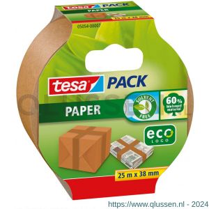 Tesa 5054 Tesapack paper EcoLogo verpakkingstape bruin 38 m x 25 mm 05054-00007-02