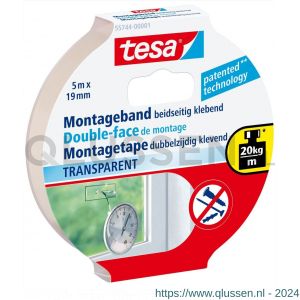 Tesa 55744 Powerbond montagetape transparant 5 m x 19 mm 55744-00001-20