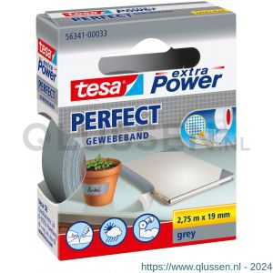 Tesa 56341 Extra Power Perfect textieltape 2,75 m x 19 mm grijs 56341-00033-03