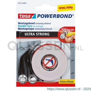 Tesa 55791 Powerbond Ultra Strong montagetape 1,5 m x 19 mm 55791-00001-00