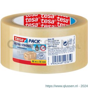 Tesa 57176 Tesapack Ultra Strong verpakkingstape transparant 66 m x 50 mm 57176-00000-08