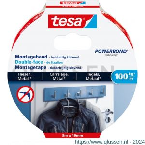 Tesa 77747 Powerbond montage tape tegels en metaal 5 m x 19 mm 77747-00000-00