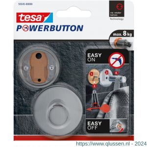 Tesa 59345 Powerbutton Premium haak mat chroom 59345-00000-00