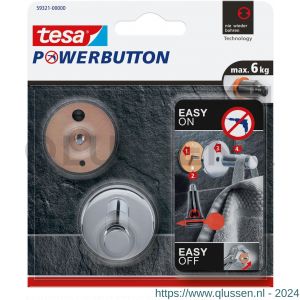 Tesa 59321 Powerbutton universeel haak chroom M 59321 59321-00000-01