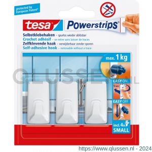 Tesa 57072 Powerstrips haak S rechthoekig wit 57072-00000-20