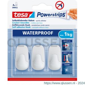 Tesa 59782 Powerstrips Waterproof haken S kunststof wit 59782-00000-00