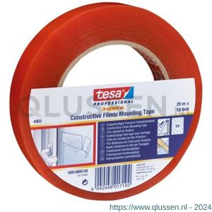 Tesa 4965 Tesafix 50 m x 9 mm transparant dubbelzijdige transparante folie tape 04965-00174-00