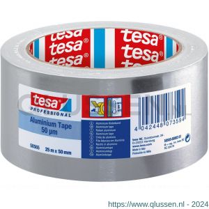 Tesa 50565 Tesaband 50 m x 50 mm aluminium sterke 50 µm aluminiumtape met en zonder voering (PV1 en PV0) 50565-00000-00