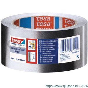 Tesa 50565 Tesaband 50 m x 38 mm aluminium sterke 50 µm aluminiumtape met en zonder voering (PV1 en PV0) 50565-00003-00