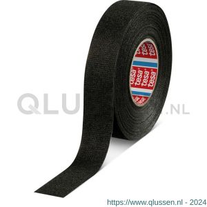 Tesa 51608 Tesaband 15 m x 19 mm zwart PET-vlies tape voor flexibiliteit en geluidsdemping 51608-00003-00