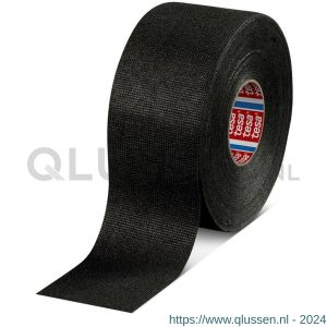 Tesa 51608 Tesaband 25 x m 50 mm zwart PET-vlies tape voor flexibiliteit en geluidsdemping 51608-00025-00