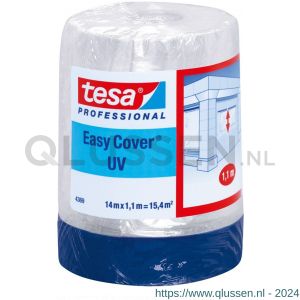 Tesa 4369 Easycover 14 m x 1100 mm chamois 2-in-1 maskeringsfolie met UV-textieltape 04369-00009-01