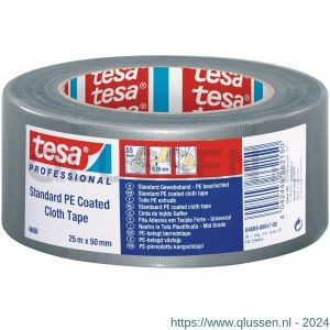 Tesa 4688 Tesaband 50 m x 50 mm grijs standaard polyethyleengecoate textieltape 04688-00031-00