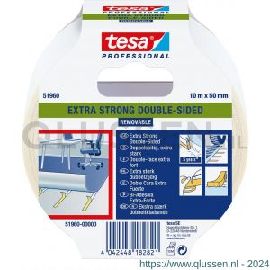 Tesa 51960 Tesafix 25 m x 50 mm transparant extra sterke vloerbedekkingstape verwijderbaar 51960-00001-11