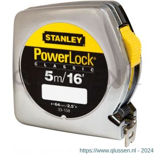 Stanley rolbandmaat Powerlock 5 m-16 foot x 19 mm 0-33-158