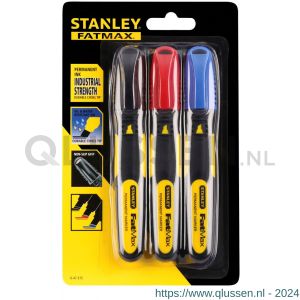 Stanley FatMax markeerstift rood-zwart-blauw set 3 stuks 0-47-315