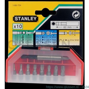 Stanley assortiment bits 10 delig 1-68-724