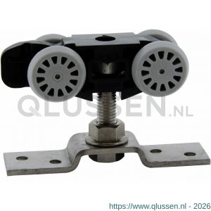 Henderson 284/RVS schuifdeurbeslag RVS 280 hangrol met bevestigingsplaat kunststof body 100 kg voor rail 280RVS A60.03040