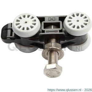 Henderson 285/RVS schuifdeurbeslag RVS 280 hangrol met draadeind en kogellagers kunststof body 100 kg voor rail 280RVS A60.03030