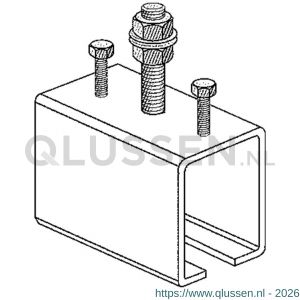 Henderson 4RX/301RVS schuifdeurbeslag RVS 301 verbindingsdrager voor plafondmontage RVS voor rail 301RVS A62.02080