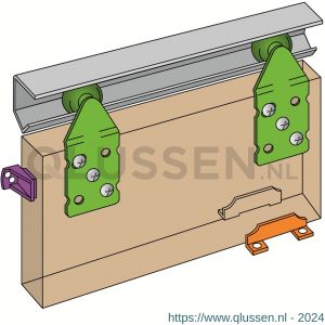 Henderson ST12/EU verpakte schuifdeurbeslag set Single Top 1200 mm voor houten deuren 45 kg B01.04100