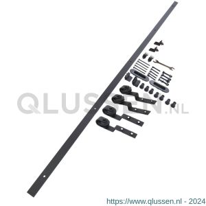 Henderson RBYPASS/30 schuifdeurgarnituur set Rustic Bypass inclusief inlaatkom zwart 3000 mm C18.00300