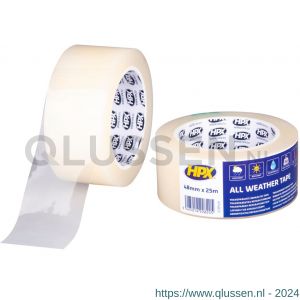 HPX All Weather Tape reparatietape water- en weerbestendig transparant 48 mm x 25 m AT4825