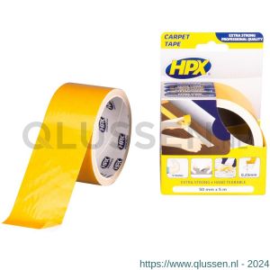 HPX dubbelzijdig tapijttape wit 50 mm x 5 m CT5005