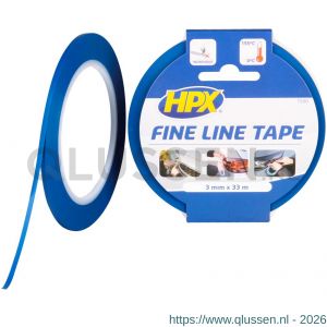HPX Fine Line tape hittebestendige lineerband blauw 3 mm x 33 m FL0333