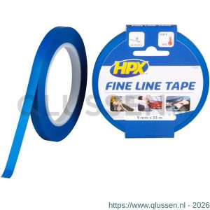HPX Fine Line tape hittebestendige lineerband blauw 9 mm x 33 m FL0933