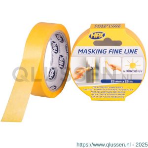 HPX Masking 4400 Fine Line afplaktape oranje 25 mm x 25 m FP2525