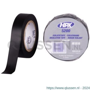 HPX PVC isolatietape zwart 15 mm x 10 m IB1510