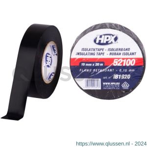 HPX PVC isolatietape VDE zwart 19 mm x 20 m IB1920
