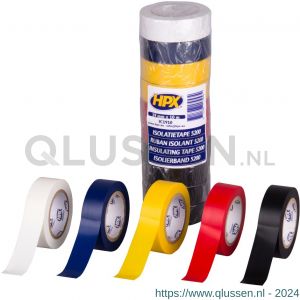 HPX PVC isolatietape gemengd 19 mm x 10 m set van 10 IC1910