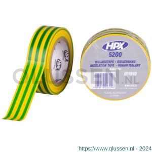 HPX PVC isolatietape geel-groen 19 mm x 10 m IE1910
