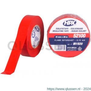 HPX PVC isolatietape VDE rood 19 mm x 20 m IR1920