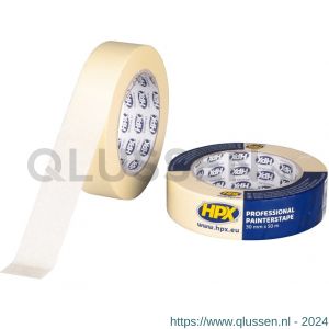 HPX Masking afplaktape 60 graden C cremewit 30 mm x 50 m MA3050