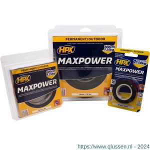 HPX Max Power Outdoor montage bevestigingstape zwart 19 mm x 16,5 m OT1916