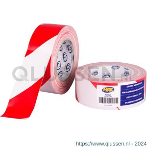 HPX Safety textile markeringstape wit-rood 48 mm x 25 m RS4825