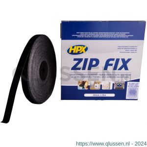 HPX Zip Fix klittenband lus zwart 20 mm x 25 m Z2025L