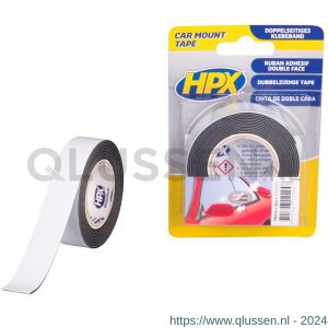 HPX dubbelzijdig PE schuimband bevestigingstape zwart 19 mm x 2 m ZC0025