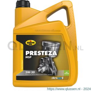 Kroon Oil Presteza MSP 5W-30 synthetische motorolie Synthetic Multigrades passenger car 5 L can 33229