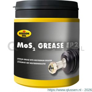Kroon Oil MoS2 Grease EP 2 vet universeel 600 g pot 34074