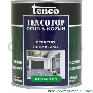 TencoTop Deur en Kozijn houtbeschermingsbeits dekkend hoogglans middengroen 0,75 L blik 11045202
