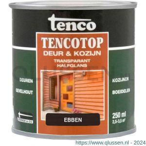 TencoTop Deur en Kozijn houtbeschermingsbeits transparant halfglans ebben 0,25 L blik 11052401
